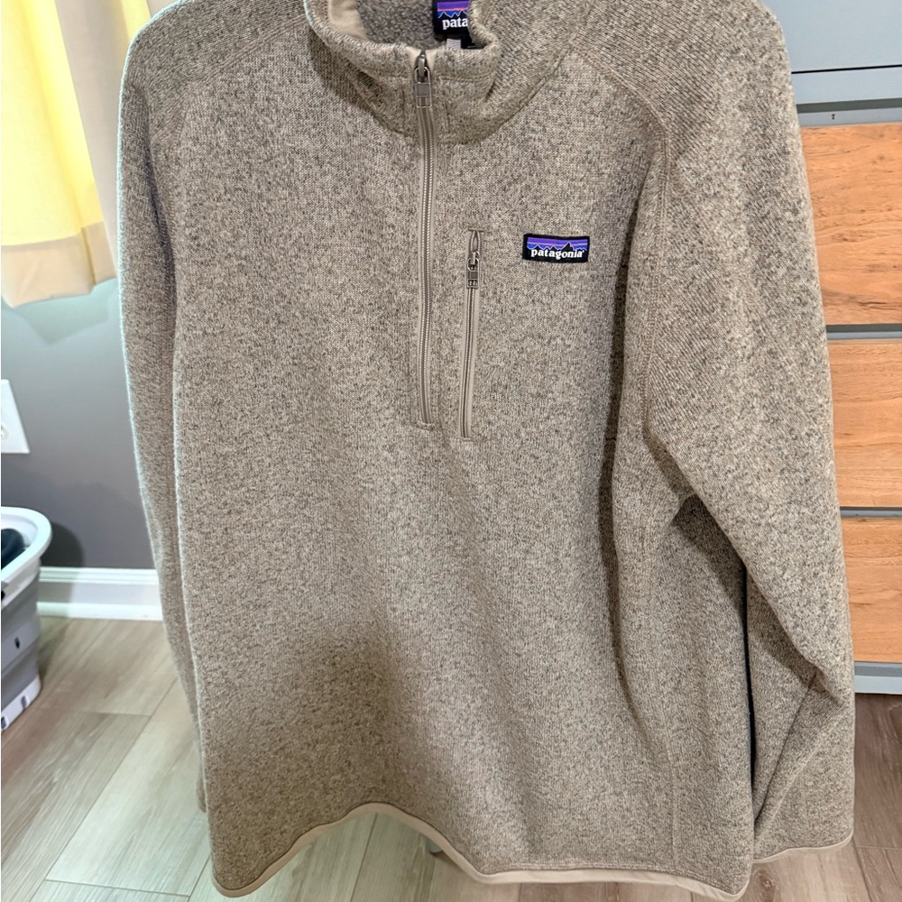 Patagonia Tan Quarter-Zip Better Sweater Pullover